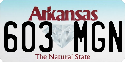 AR license plate 603MGN