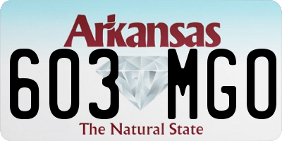 AR license plate 603MGO