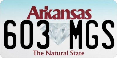 AR license plate 603MGS