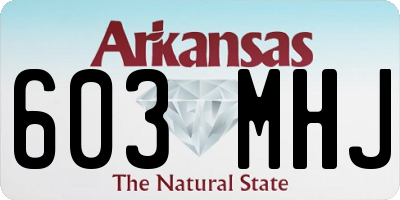 AR license plate 603MHJ