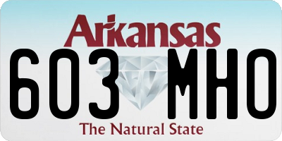 AR license plate 603MHO
