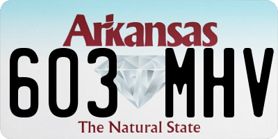 AR license plate 603MHV
