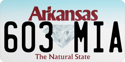 AR license plate 603MIA