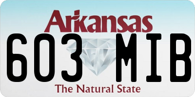 AR license plate 603MIB