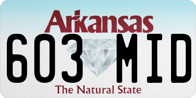 AR license plate 603MID