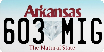 AR license plate 603MIG