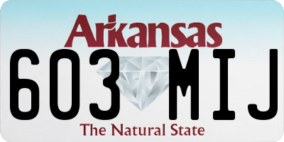 AR license plate 603MIJ