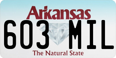 AR license plate 603MIL
