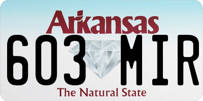 AR license plate 603MIR