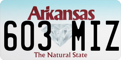 AR license plate 603MIZ