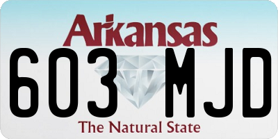 AR license plate 603MJD