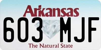 AR license plate 603MJF