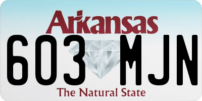 AR license plate 603MJN