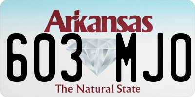 AR license plate 603MJO