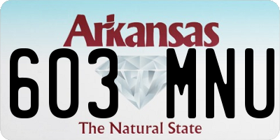AR license plate 603MNU