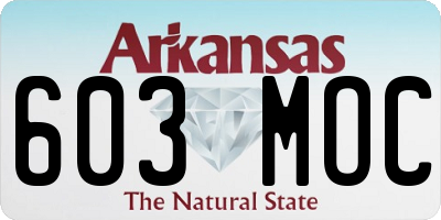 AR license plate 603MOC