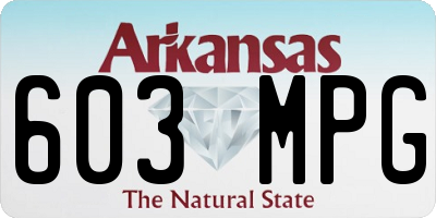 AR license plate 603MPG
