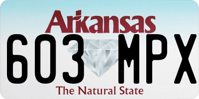 AR license plate 603MPX