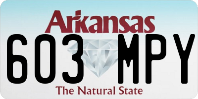 AR license plate 603MPY