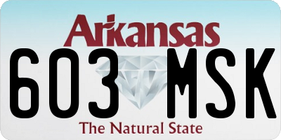 AR license plate 603MSK