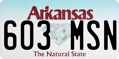 AR license plate 603MSN