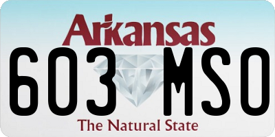 AR license plate 603MSO