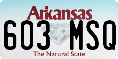 AR license plate 603MSQ