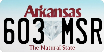 AR license plate 603MSR
