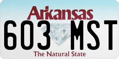 AR license plate 603MST