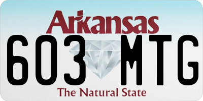 AR license plate 603MTG