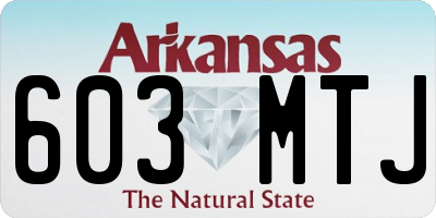 AR license plate 603MTJ