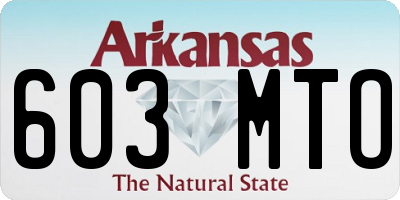 AR license plate 603MTO