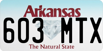 AR license plate 603MTX