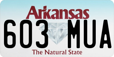 AR license plate 603MUA