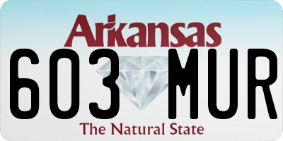 AR license plate 603MUR