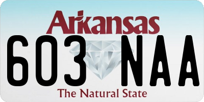 AR license plate 603NAA