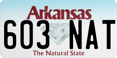 AR license plate 603NAT