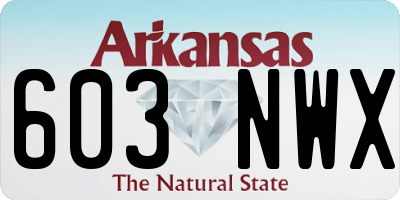 AR license plate 603NWX
