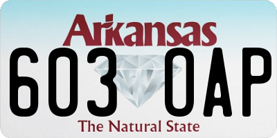 AR license plate 603OAP
