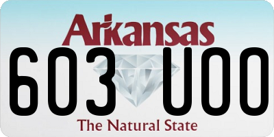 AR license plate 603UOO