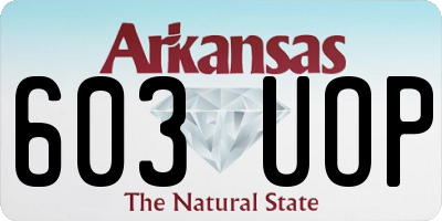 AR license plate 603UOP