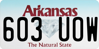 AR license plate 603UOW