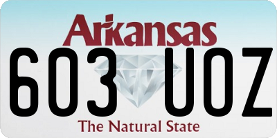 AR license plate 603UOZ