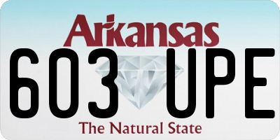 AR license plate 603UPE