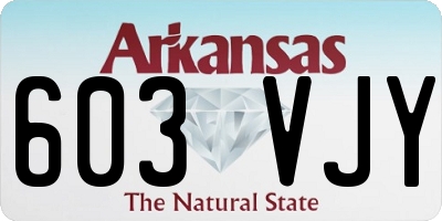 AR license plate 603VJY