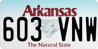 AR license plate 603VNW