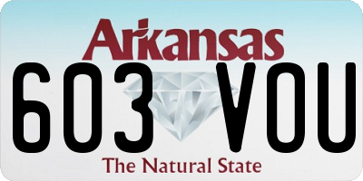 AR license plate 603VOU