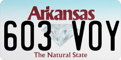 AR license plate 603VOY
