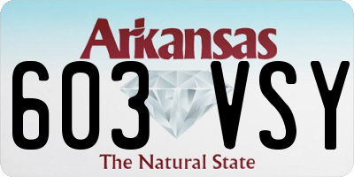 AR license plate 603VSY