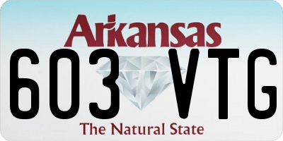 AR license plate 603VTG
